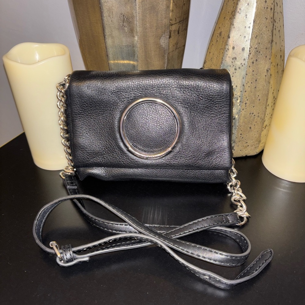 Vince Camuto Black Pebbled Leather Crossbody Bag, - Picture 5 of 11